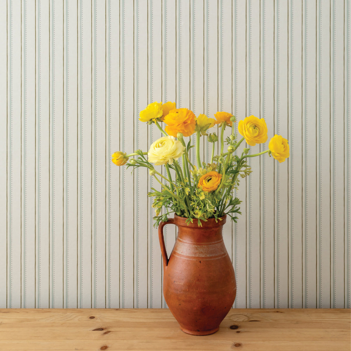 Image of Layered Stripe in Bluebonnet Wallpaper