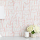 Image of Smitten Kitten in Pink Wallpaper