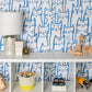 Image of Smitten Kitten in Blue Wallpaper