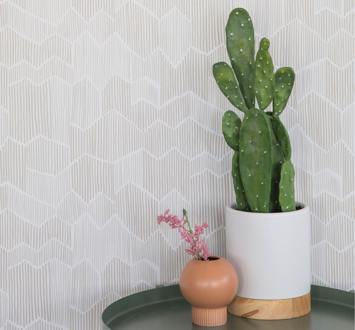 Image of Vertical Lines in Neutral Wallpaper