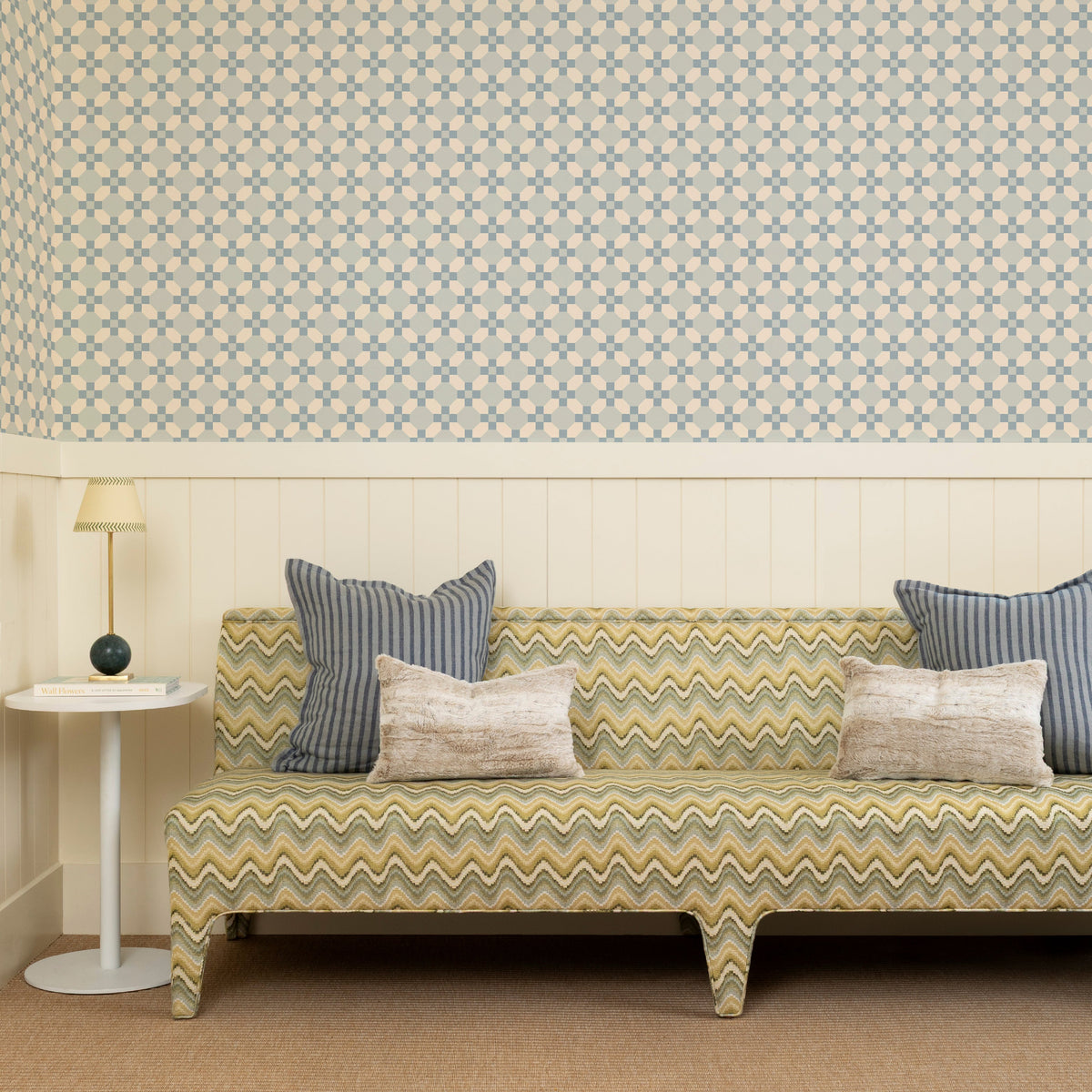 Image of Honeycomb Tuile in Powder Wallpaper