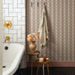 Image of Flora Plaid in Rust/Pink Wallpaper