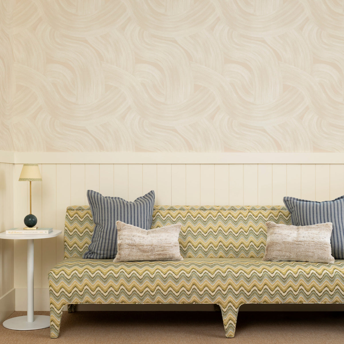 Image of Painted Wave in Sand Wallpaper
