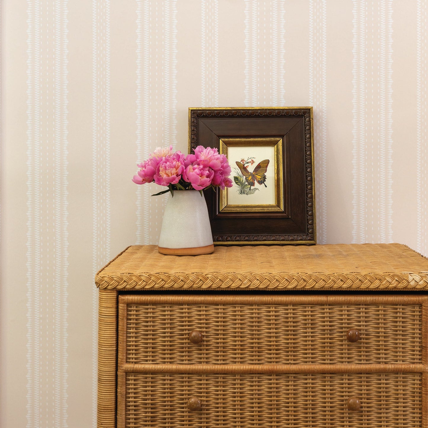 Image of Heritage Stripe in Pink Wallpaper