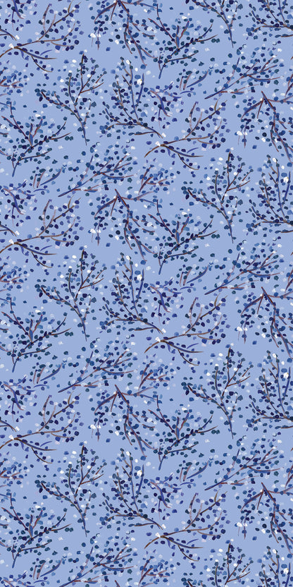 Image of Berry Seaweed in Blue Wallpaper