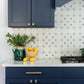 Kiitchen decorated with Porto Tile Decals Tile/Flooring in White/Blue