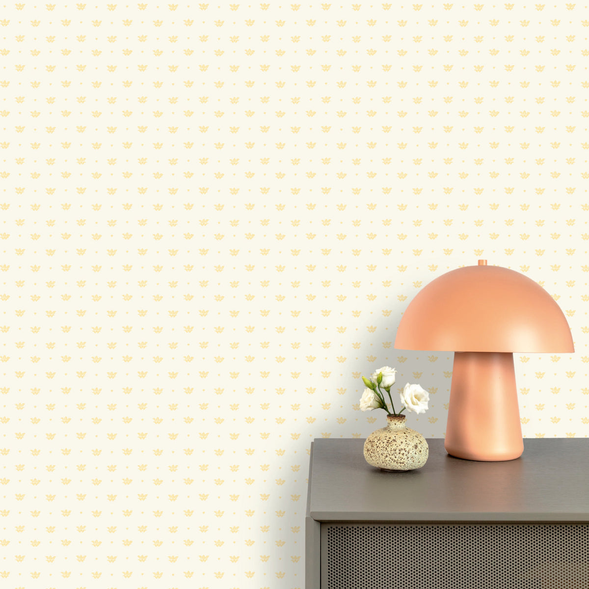 Image of Floret in Cream/Yellow Wallpaper