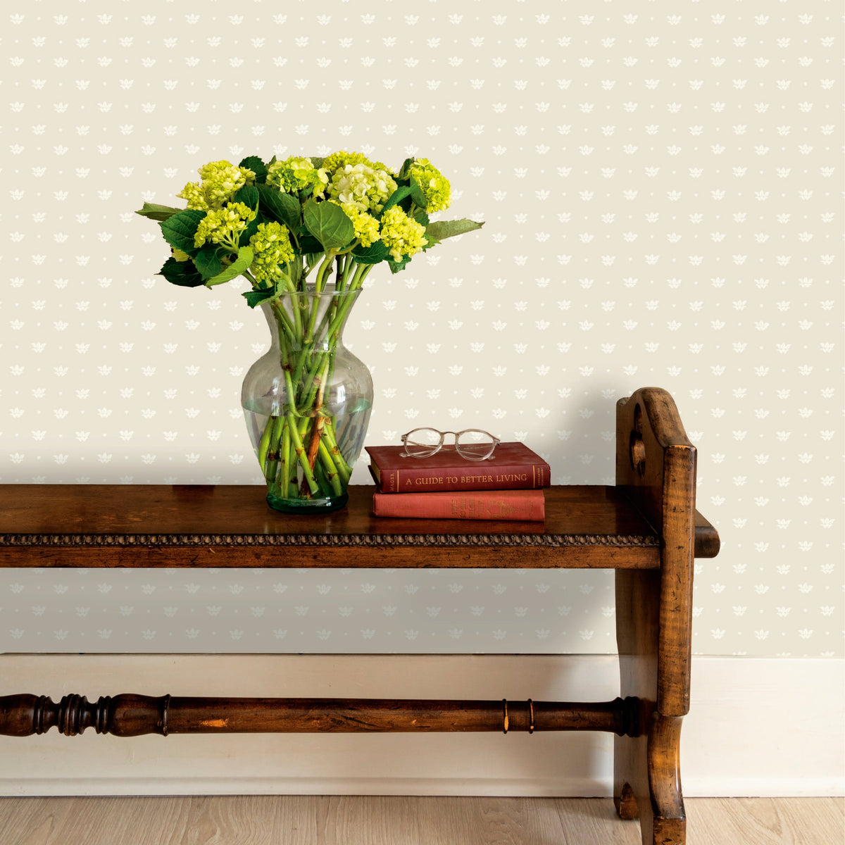 Image of Floret in Tan/Cream Wallpaper