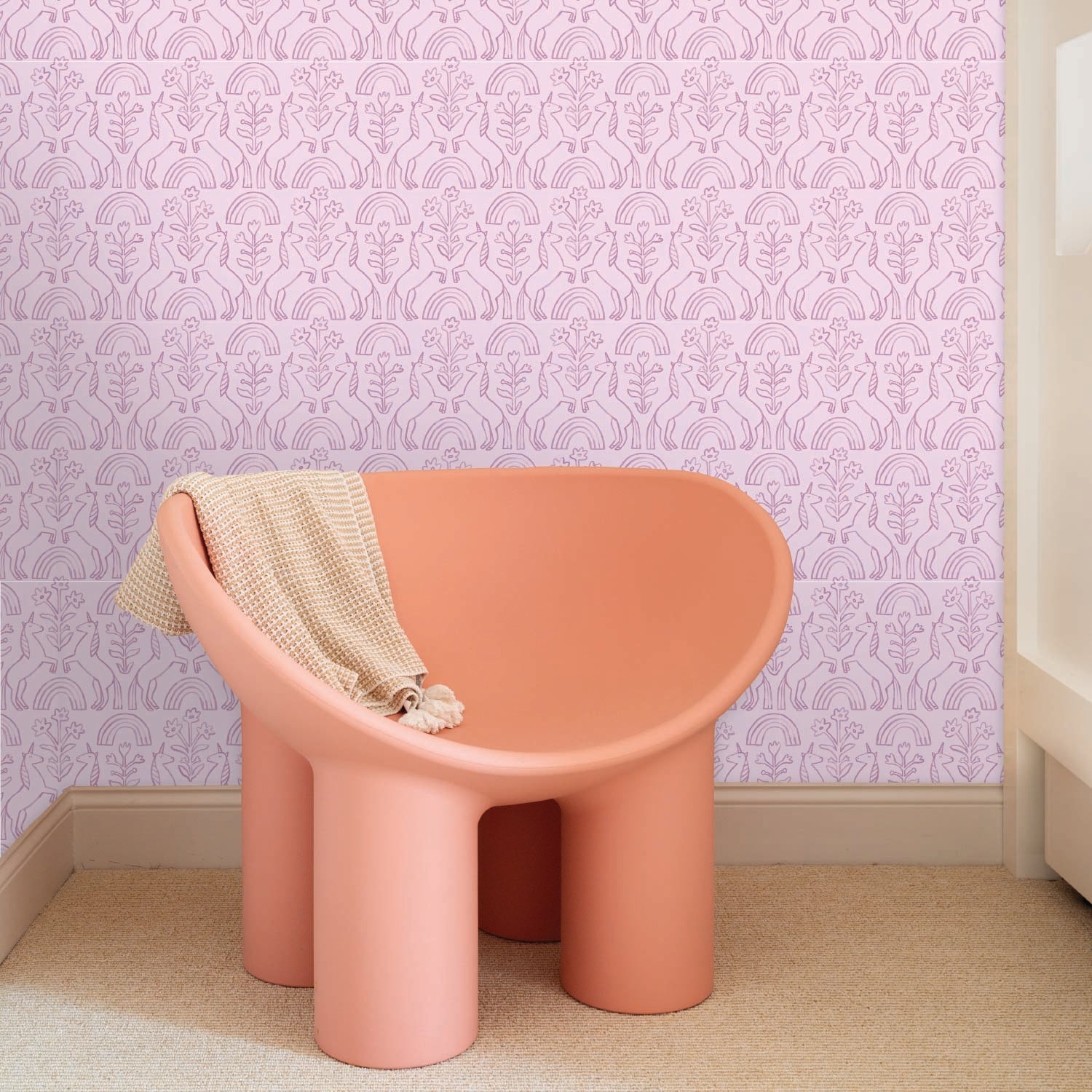 Image of Unicorn in Purple Wallpaper