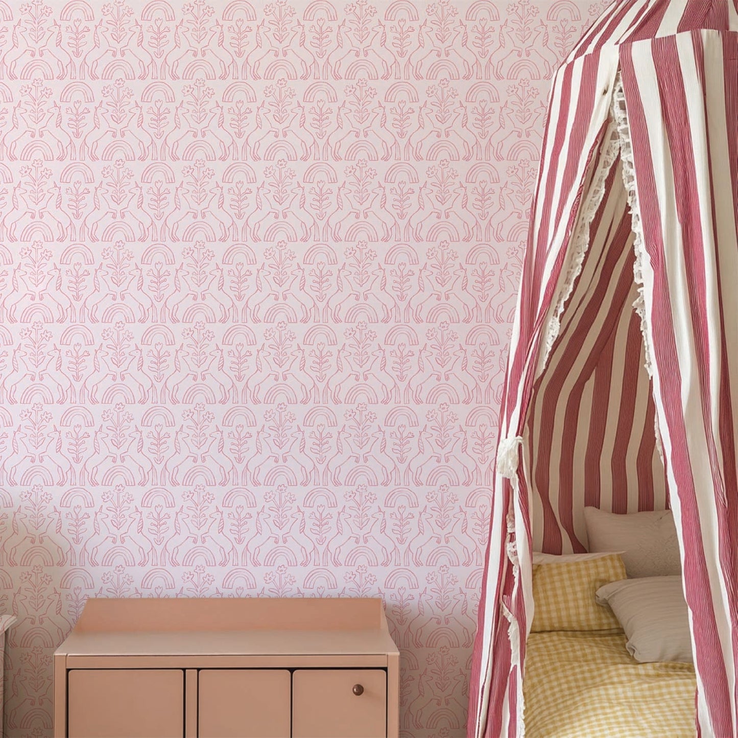 Image of Unicorn in Pink Wallpaper
