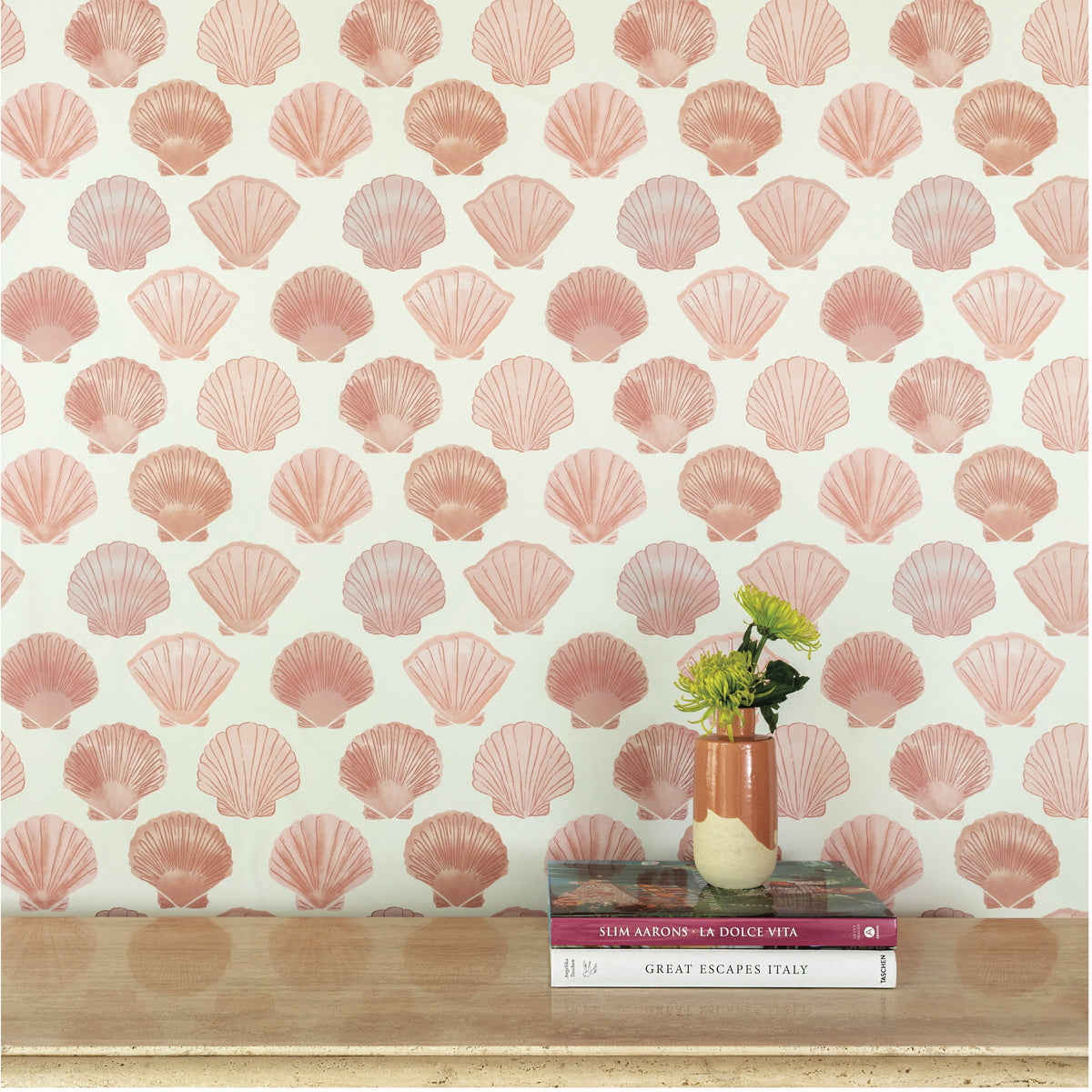 Image of Shells in Pink Wallpaper