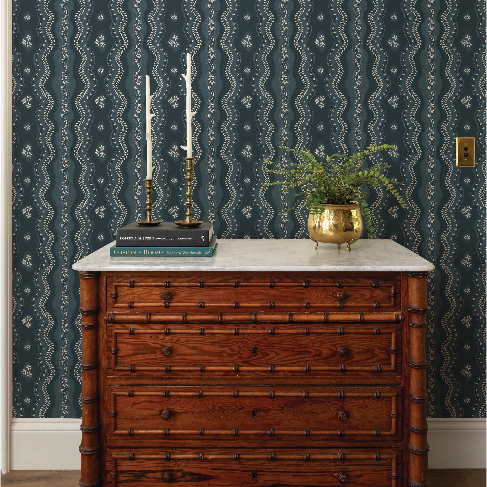 Image of Idlewild in Deep Blue Wallpaper