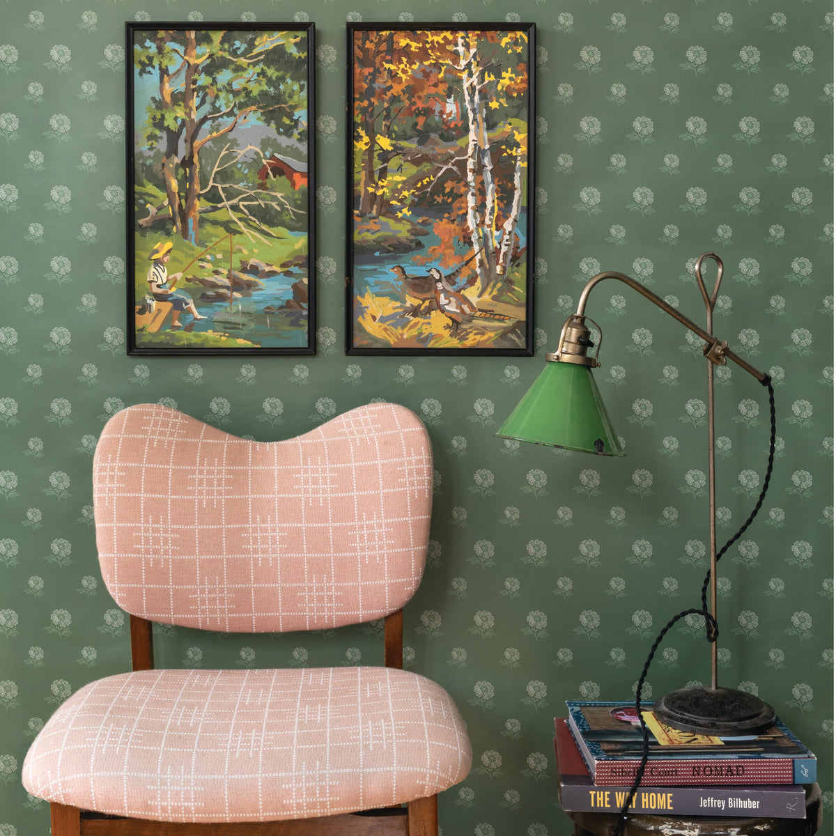 Image of Ditzy Floral in Spring Green Wallpaper