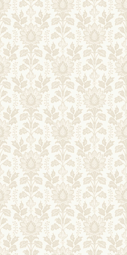 Image of Cottage Damask in Linen Wallpaper