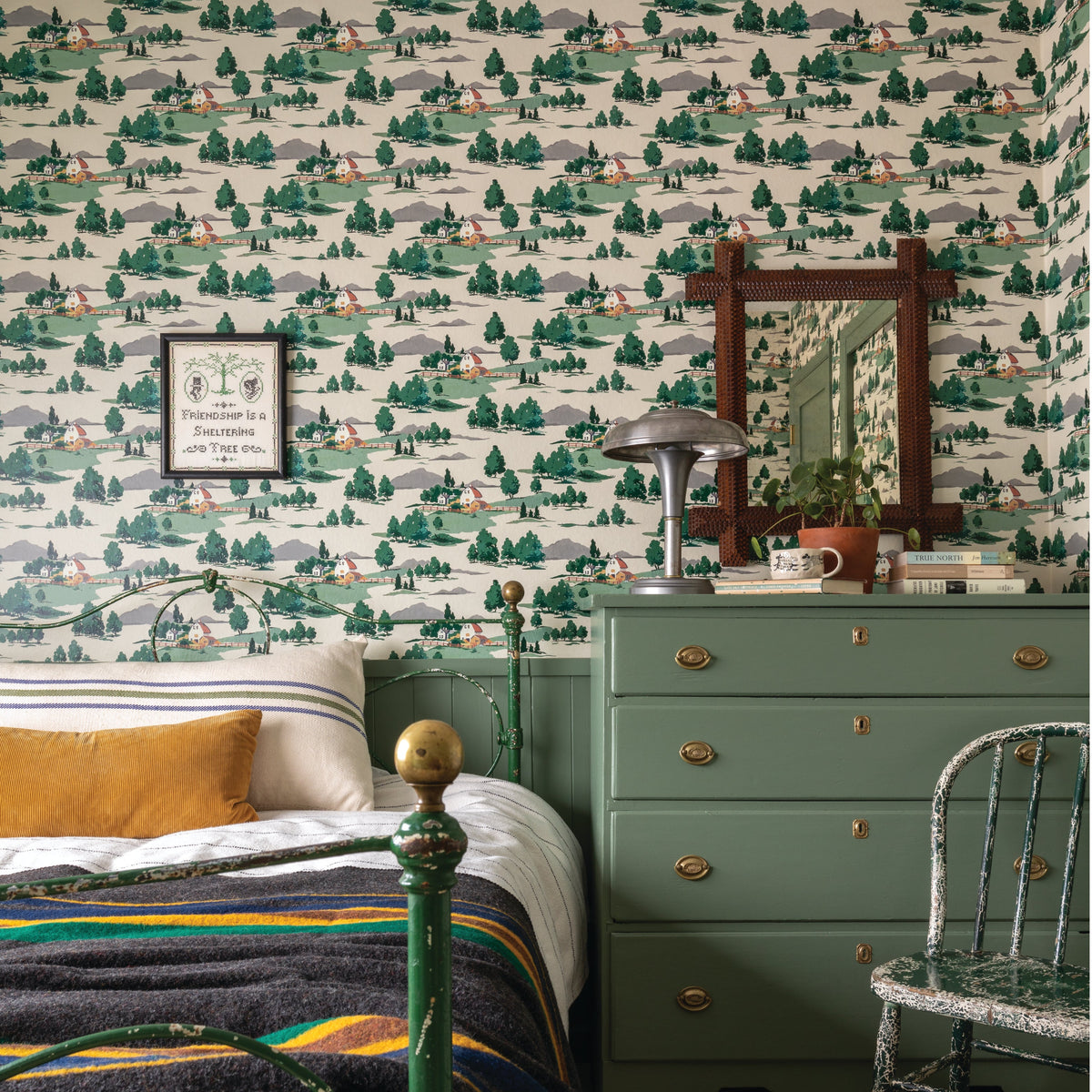 Image of Farm Toile in Multi Wallpaper