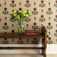 Image of Cosmo Block Print in Red/Dark Tan Wallpaper