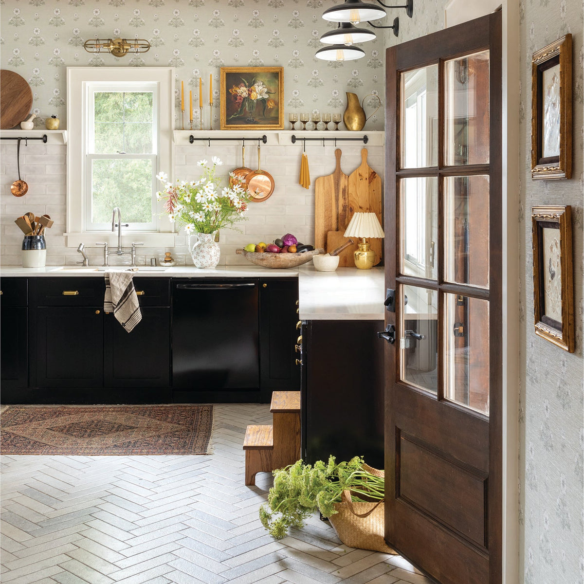 Image of Cosmo Block Print in White/Light Tan Wallpaper