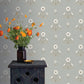 Image of Cosmo Block Print in White/Blue/Gray Wallpaper