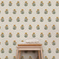 Image of Marigold Block Print in Sunshine Wallpaper