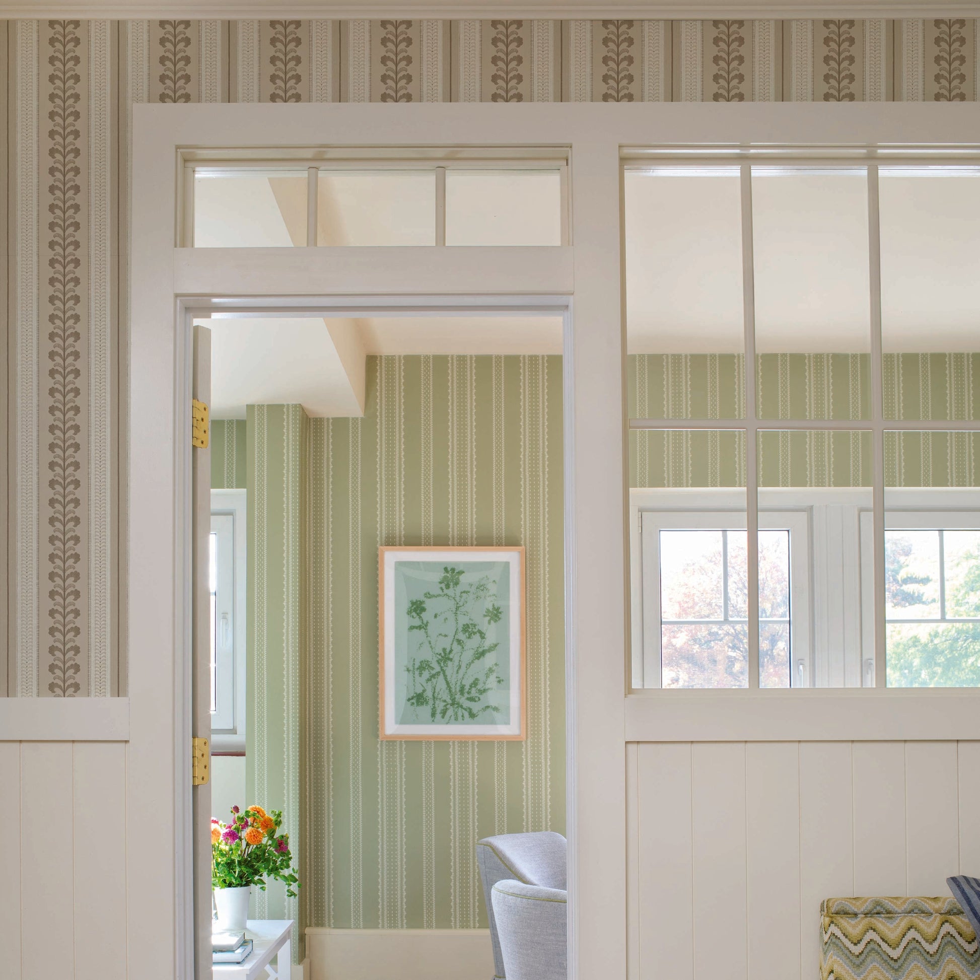 Image of Pickart Stripe in Alabaster Wallpaper
