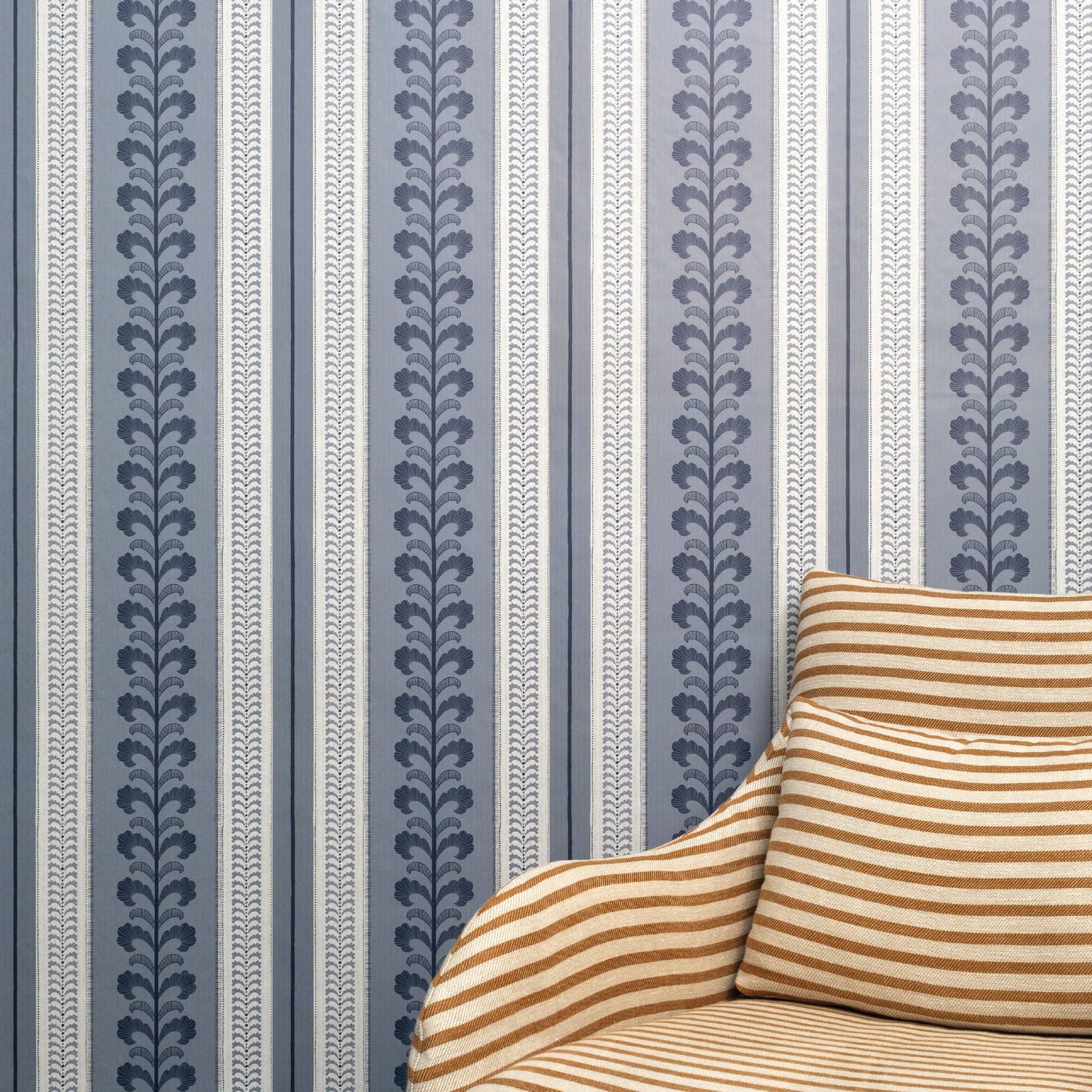 Image of Pickart Stripe in Denim Wallpaper