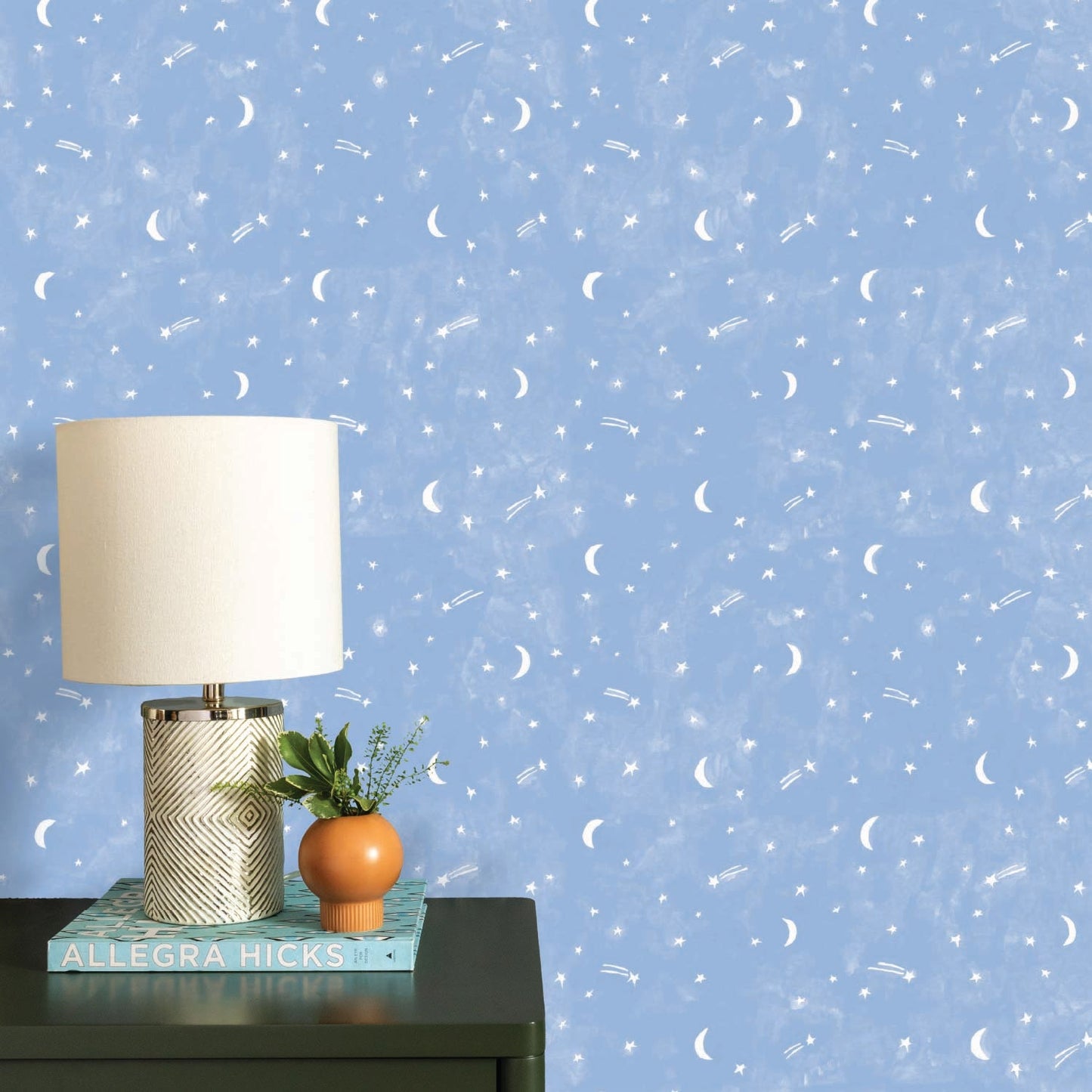 Image of Starry Night in Blue Wallpaper