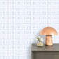 Image of Geo Grid in Blue Wallpaper