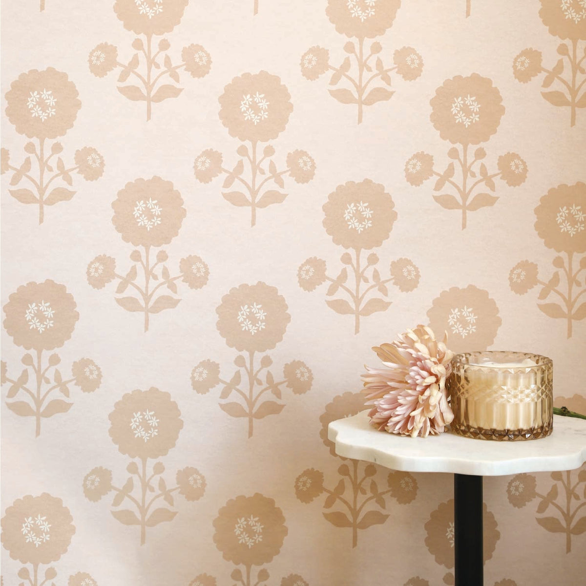 Image of Zinnia in Blush Wallpaper