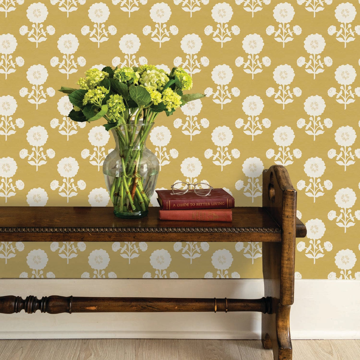 Image of Zinnia in Mustard Wallpaper