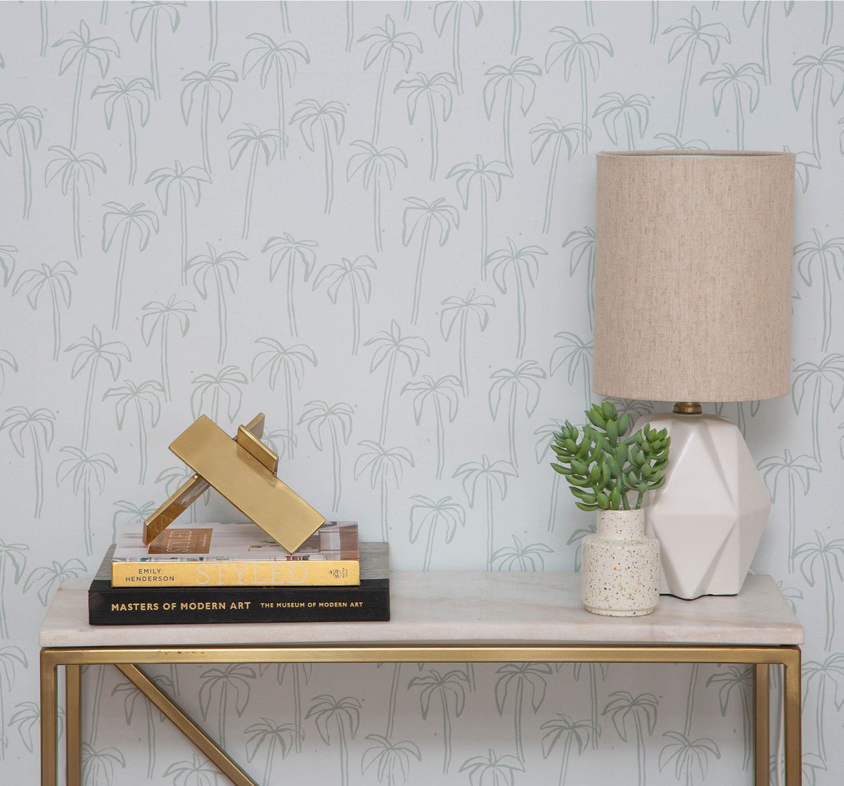 Image of California Palm in Mint Wallpaper