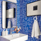 Image of Semi Stitched in Blue/White Wallpaper