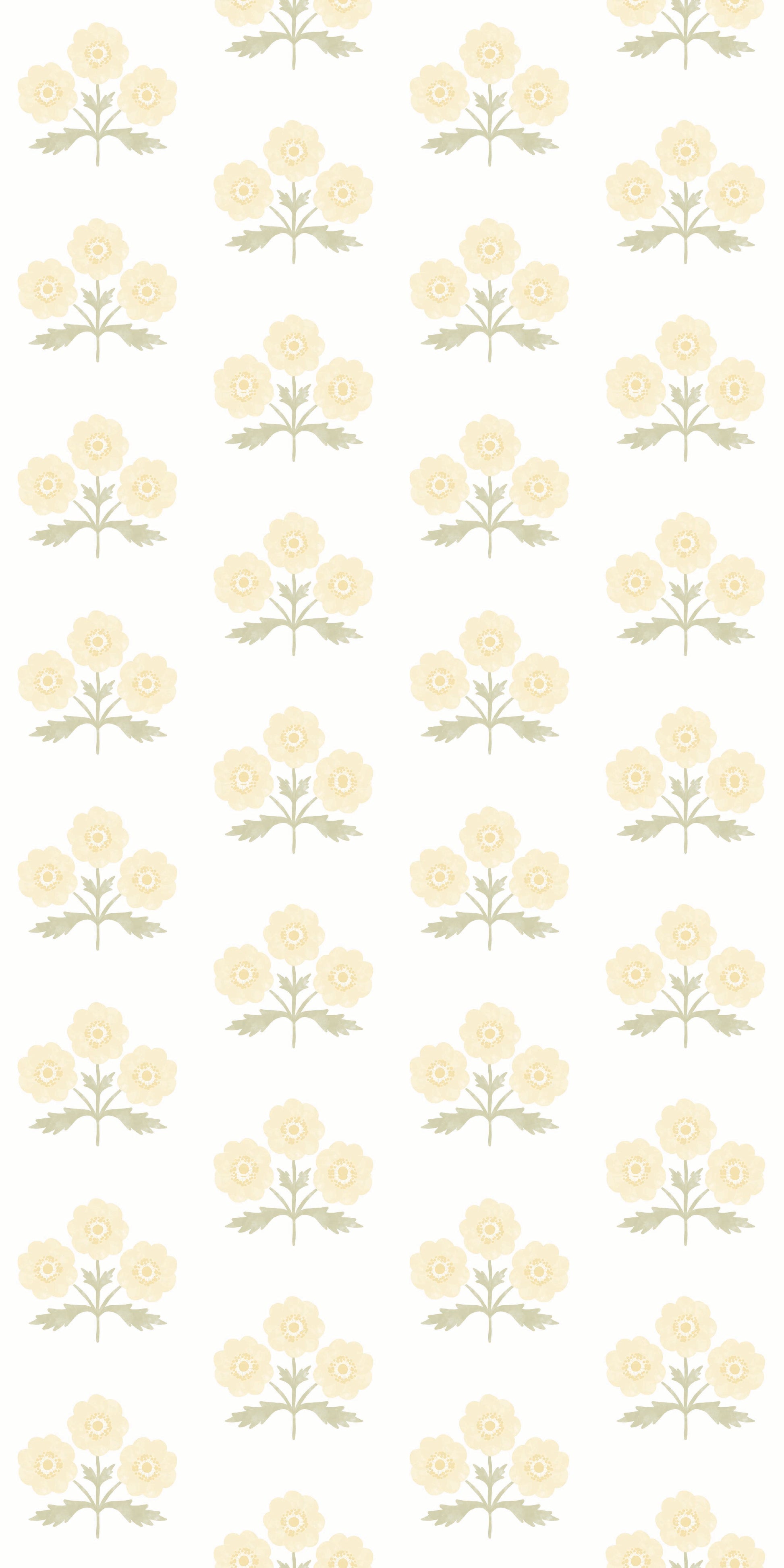 Image of Field Floral in Butter Yellow Wallpaper