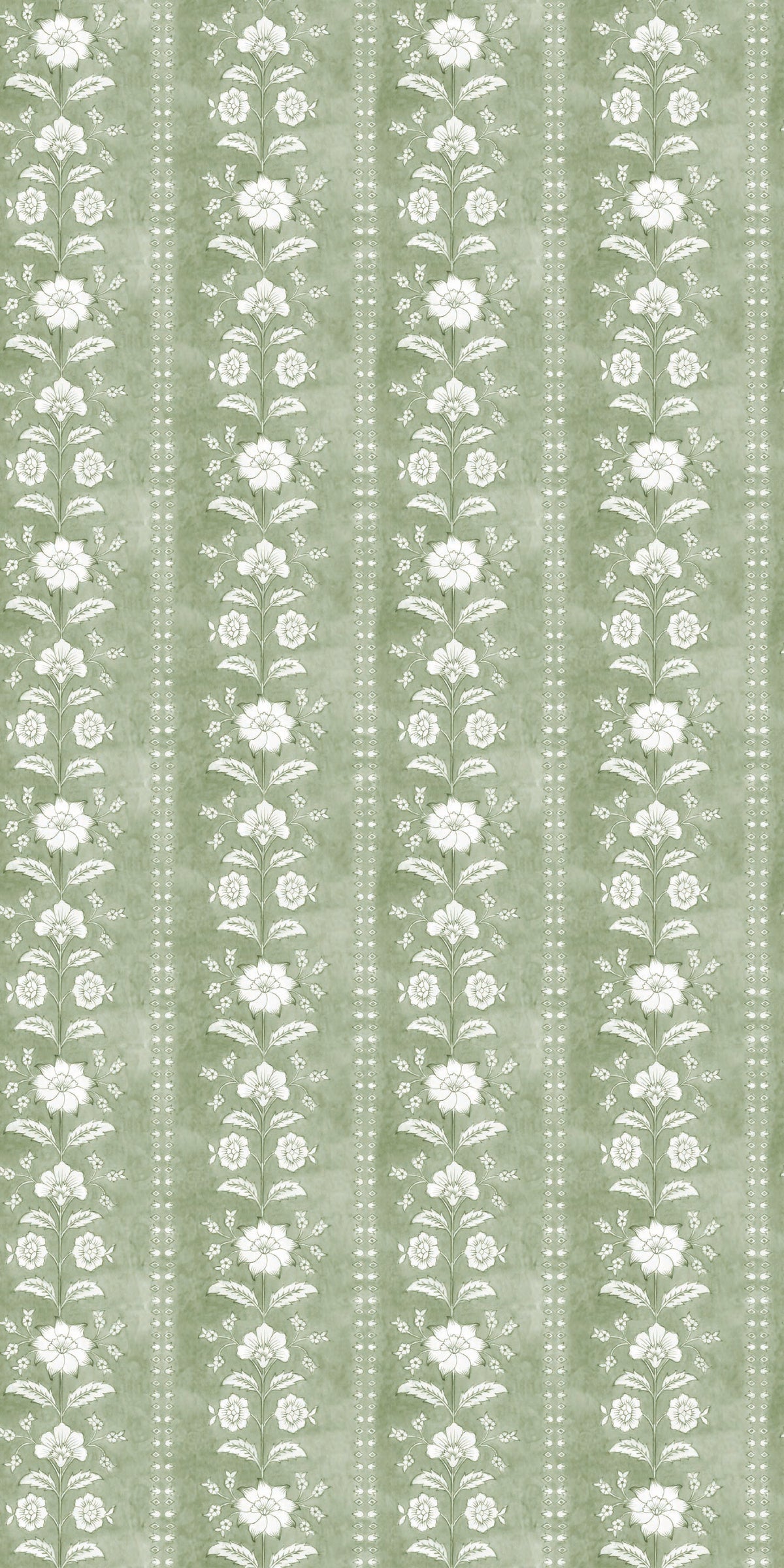 Image of Flower Garland in Sage Wallpaper