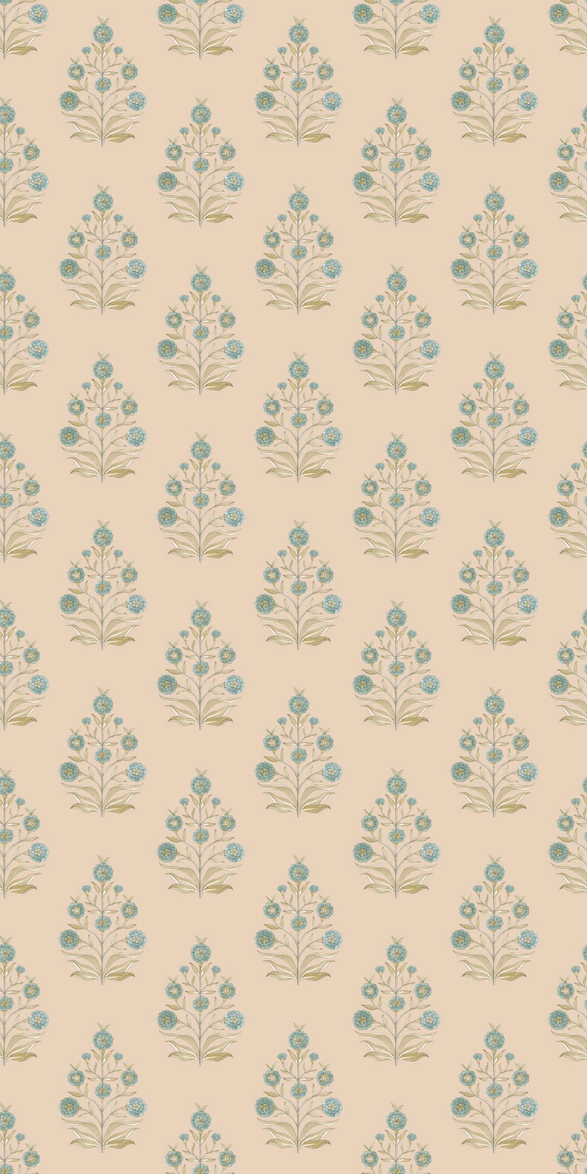 Image of Haveli Block Print in Peach Wallpaper