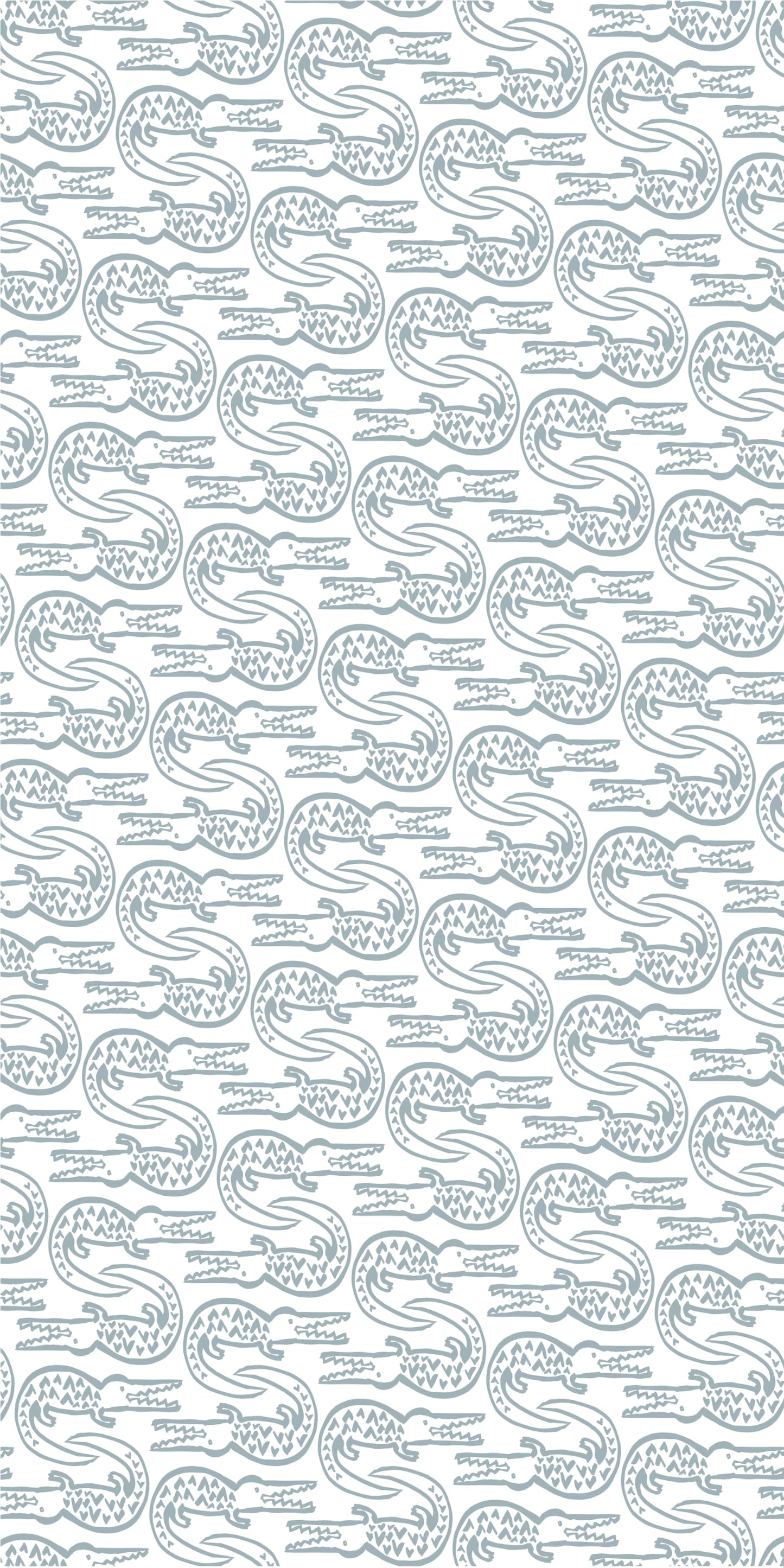 Image of Alligator in Bay Blue Wallpaper
