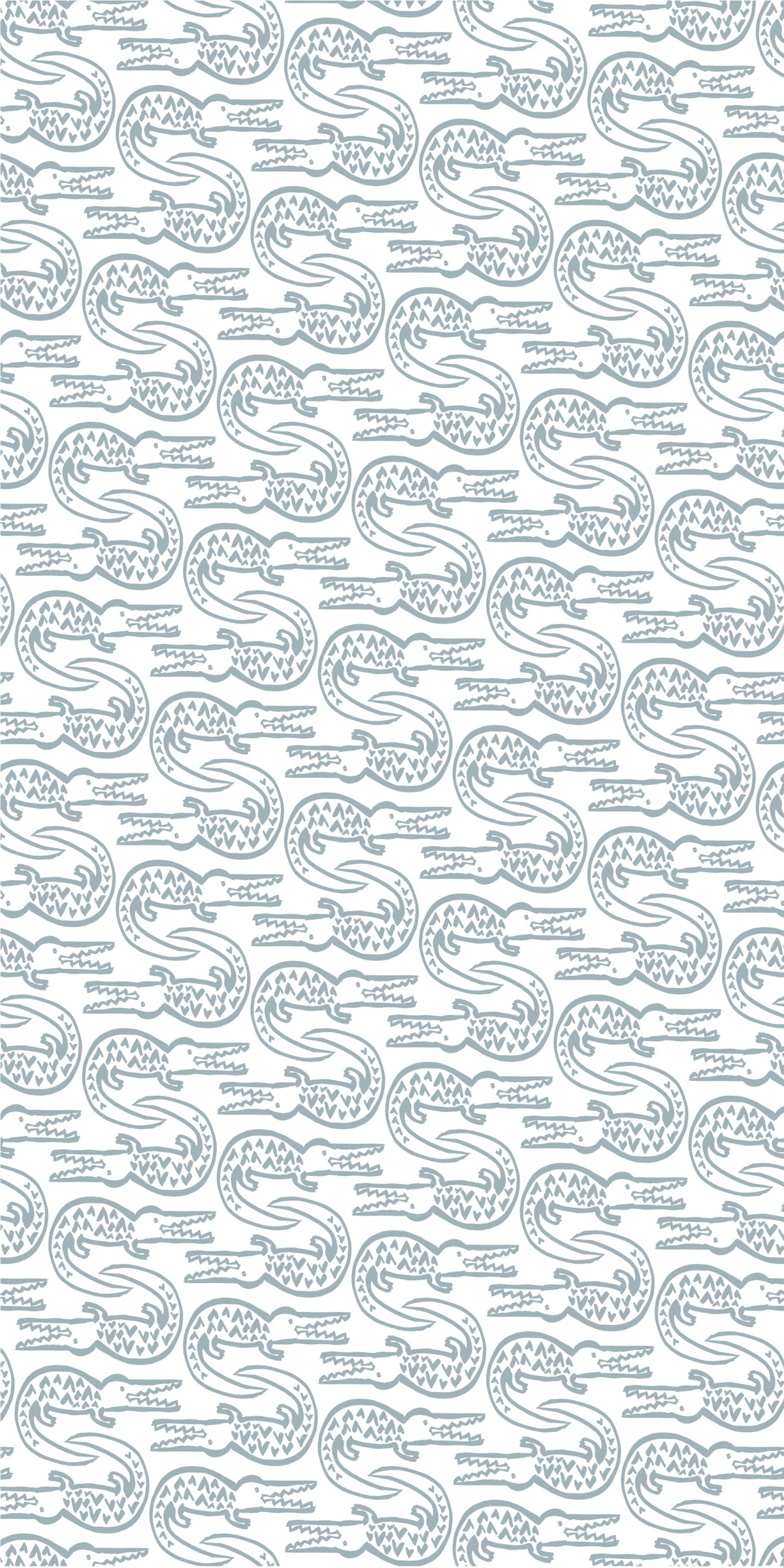 Image of Alligator in Bay Blue Wallpaper