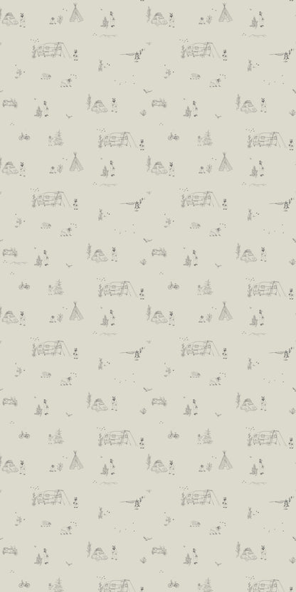 Image of Bear Tent in Light Grey wallpaper