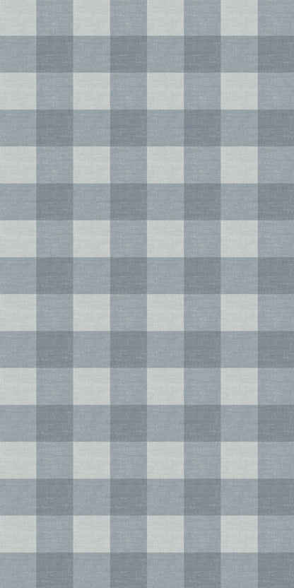 Image of Big Gingham in Blue Wallpaper