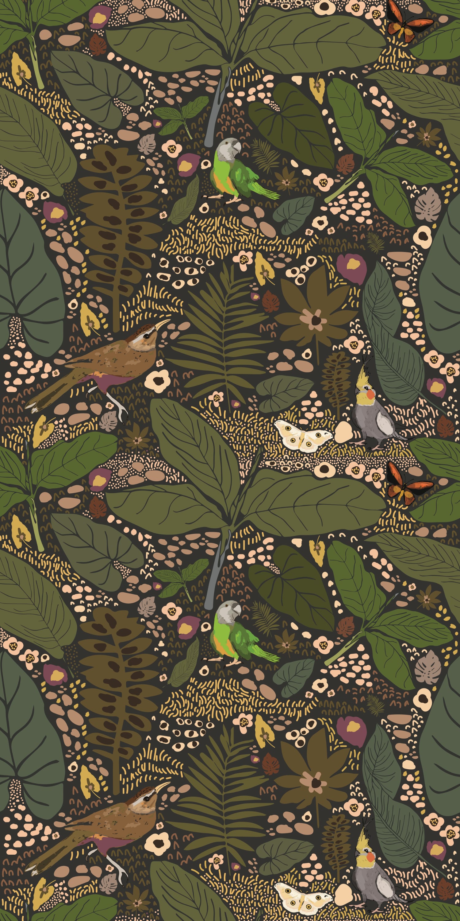 Image of Birds of Paradise in Multi wallpaper