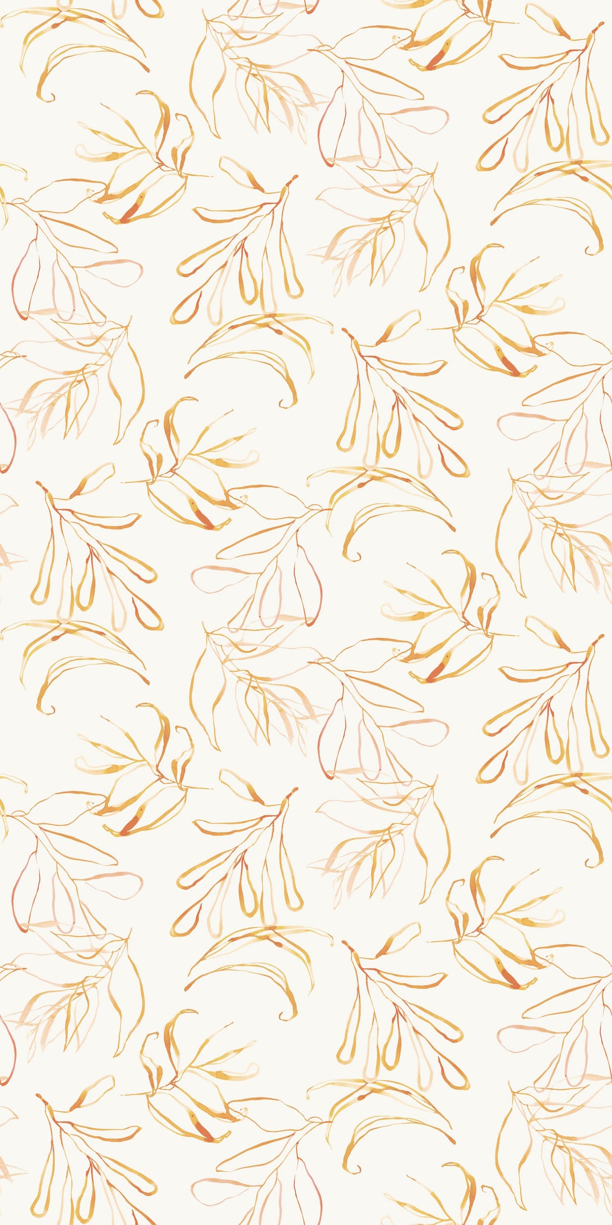 Image of Botany in Tangerine and Ivory wallpaper