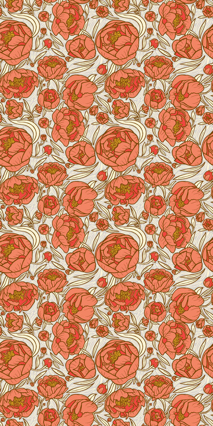 Image of Peonies in Grey Wallpaper