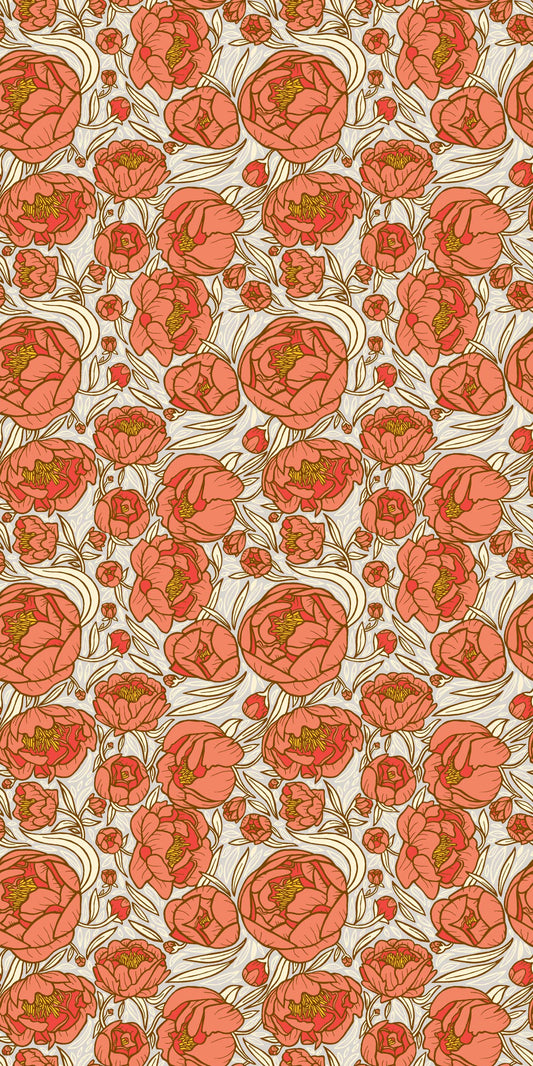 Image of Peonies in Grey Wallpaper