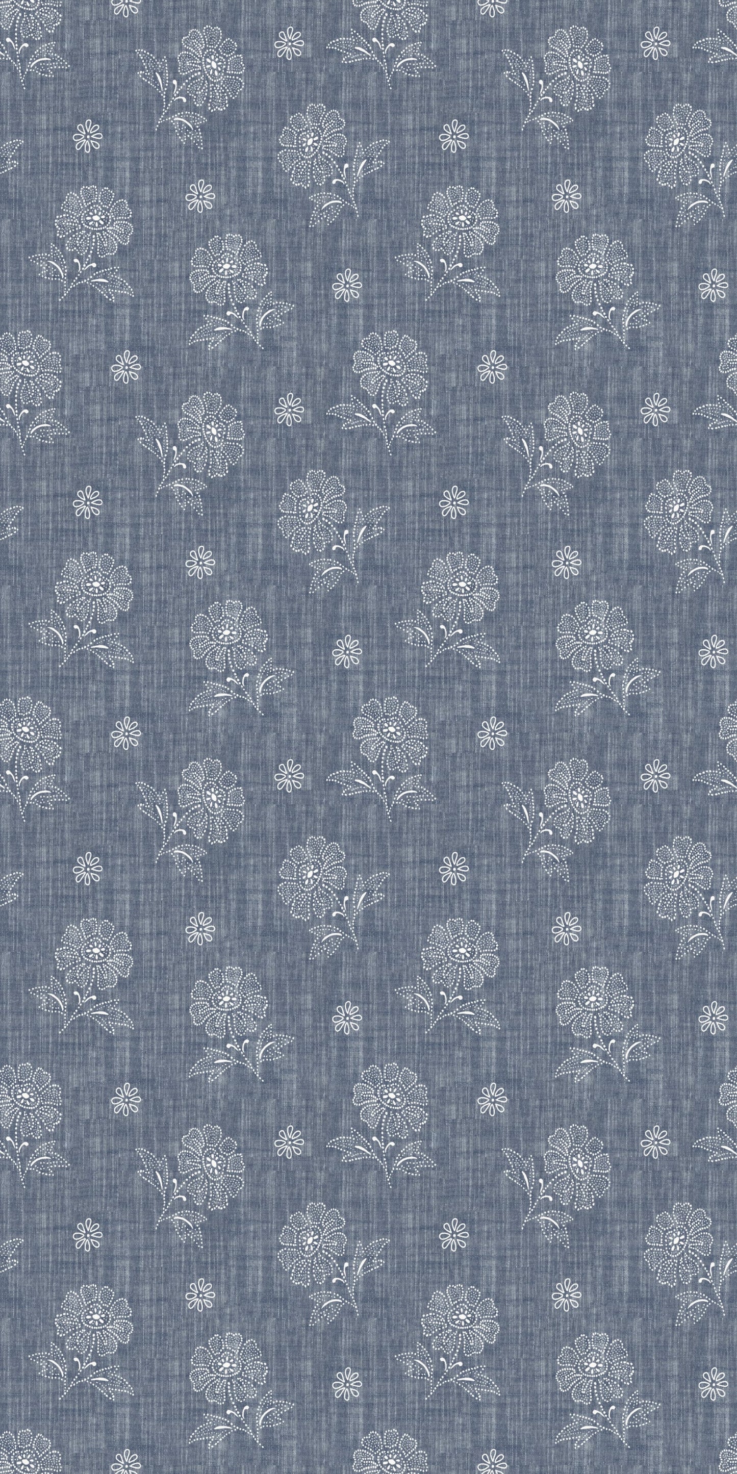 Image of Denim Flower in Light Wash Wallpaper