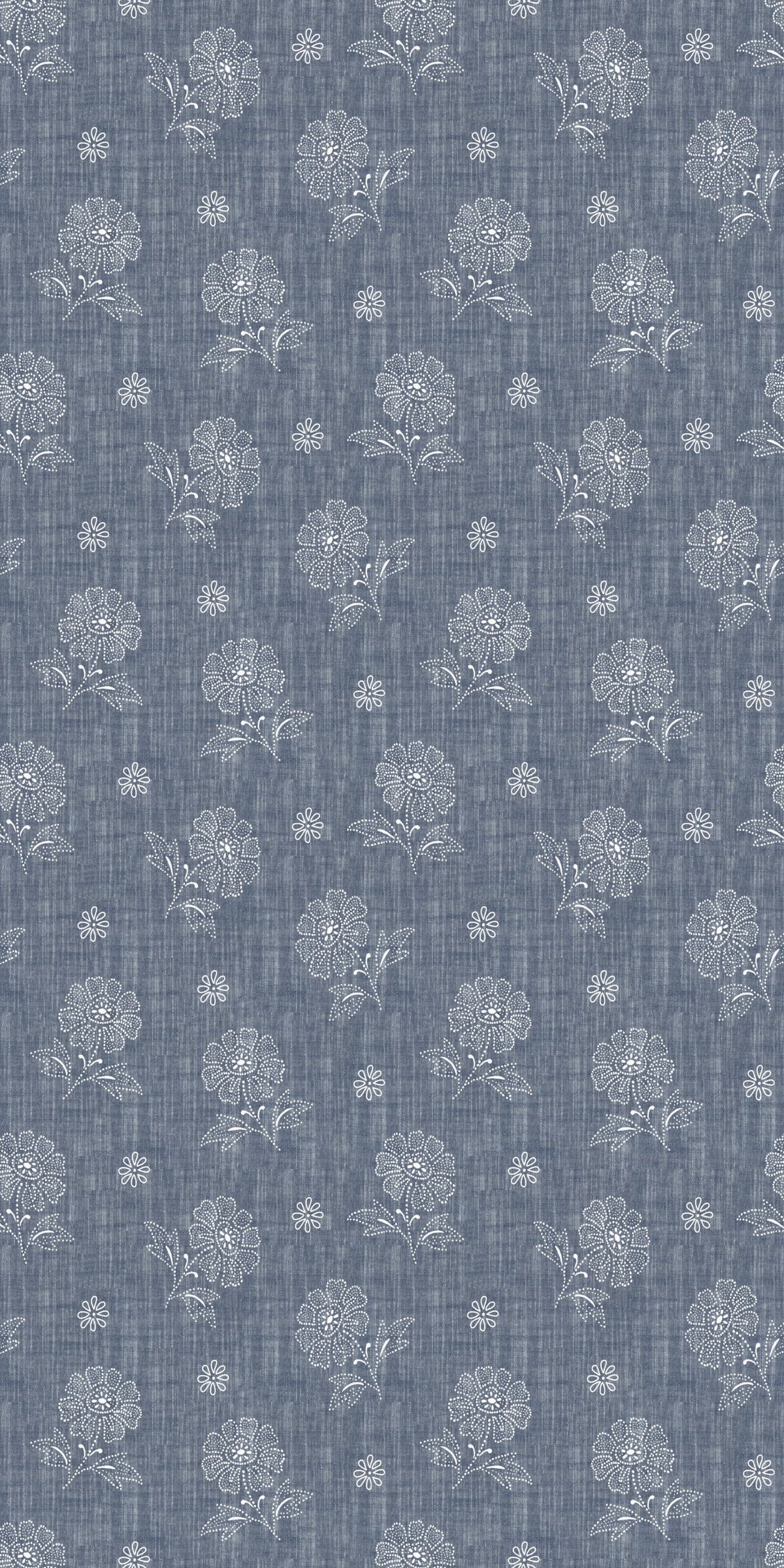 Image of Denim Flower in Light Wash Wallpaper