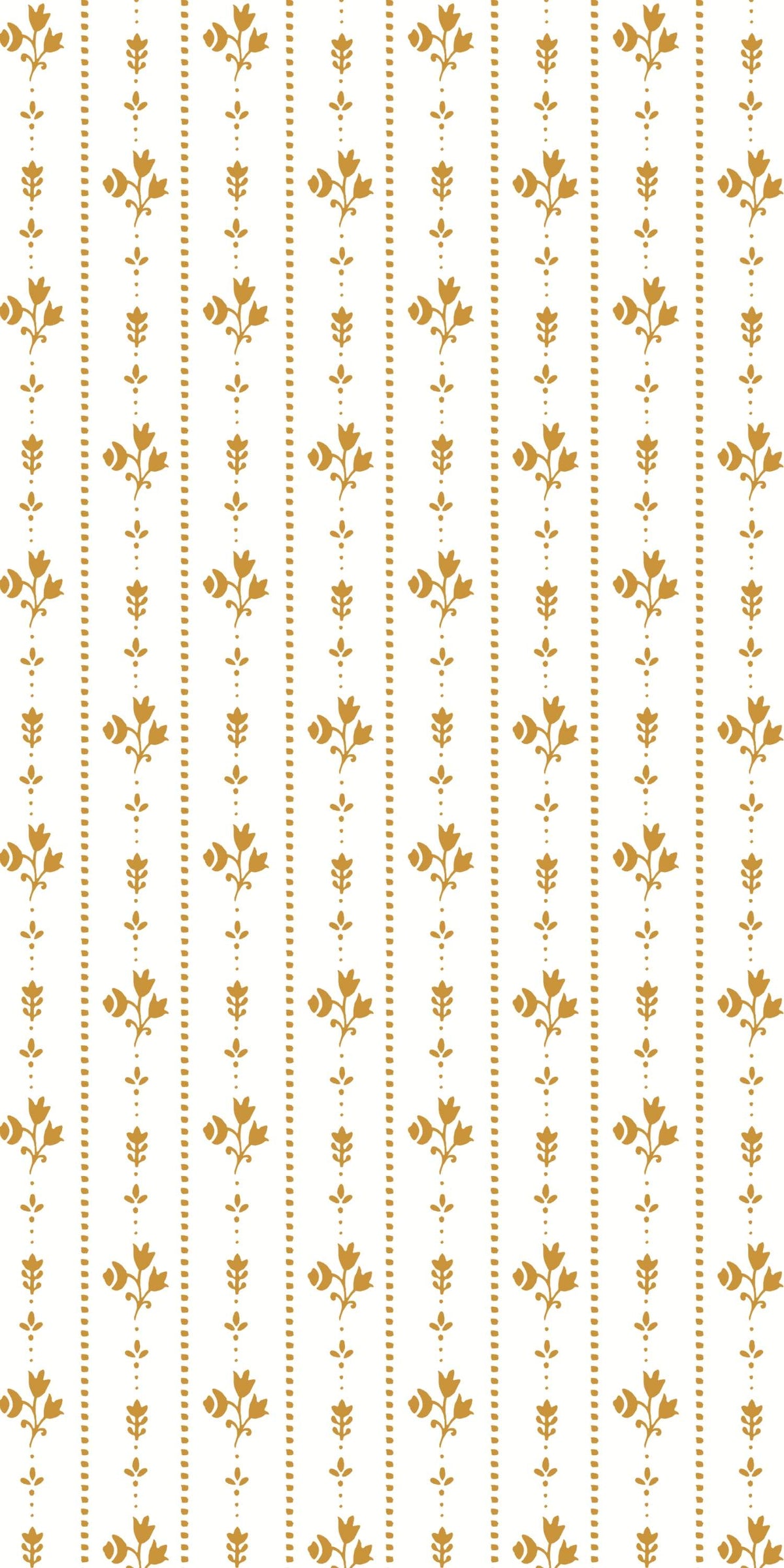 Image of Floral Stripe in Marigold Wallpaper