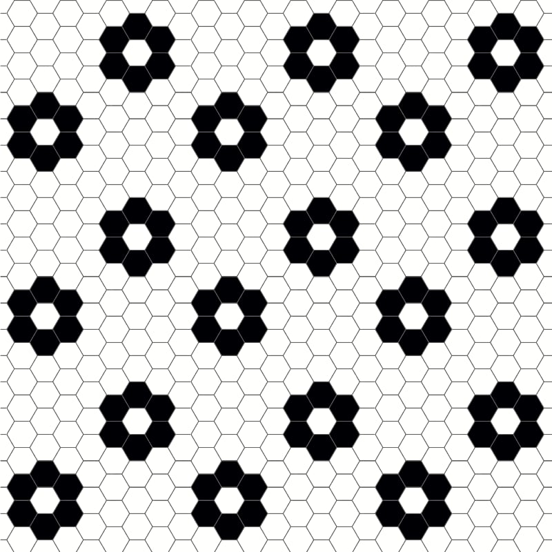 Hexagon Tile Decals Tile/Flooring in Black