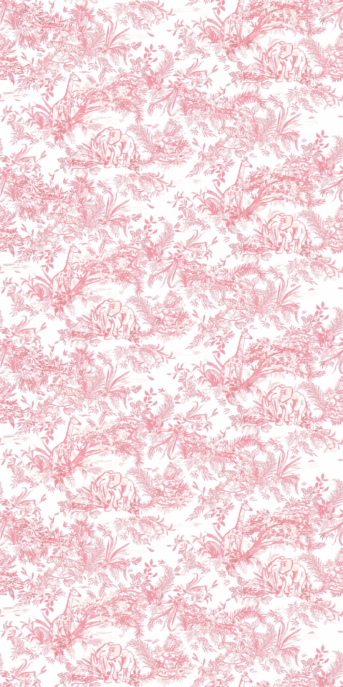 Image of Jungle Toile in Pink Wallpaper