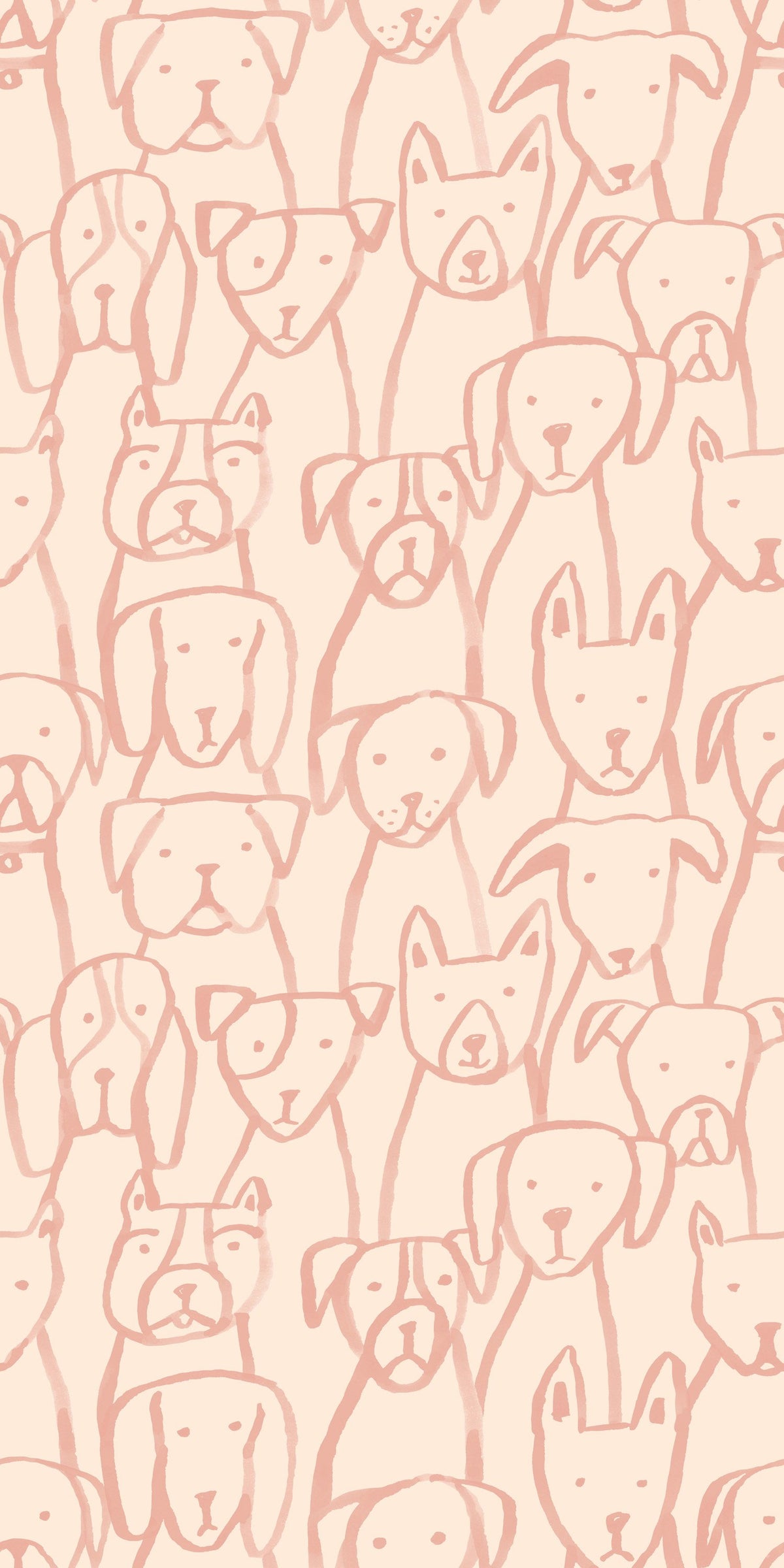 Image of Puppy Pile in Pink Wallpaper
