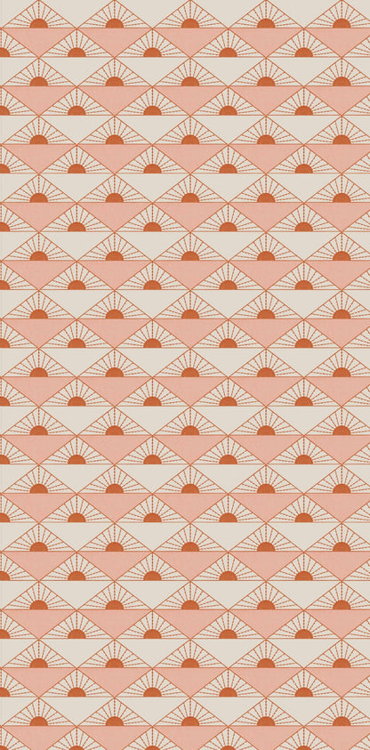 Image of Rising Sun in Pink Wallpaper
