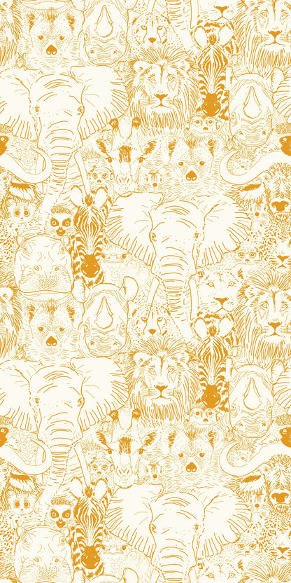Image of Wild Thing in Gold and Cream Wallpaper